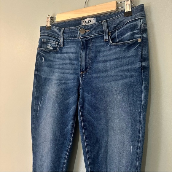 Women's Paige Denim Verdugo Ankle Medium Wash Raw Hem Size 28 Distressed Comfy - Picture 2 of 15